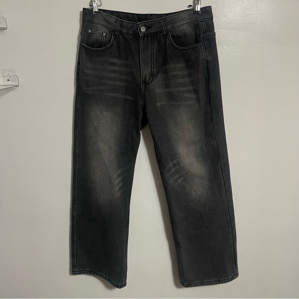 Grey Warm Fleece Lined Jeans Size Large